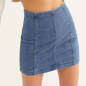 FREE PEOPLE mini denim skirt